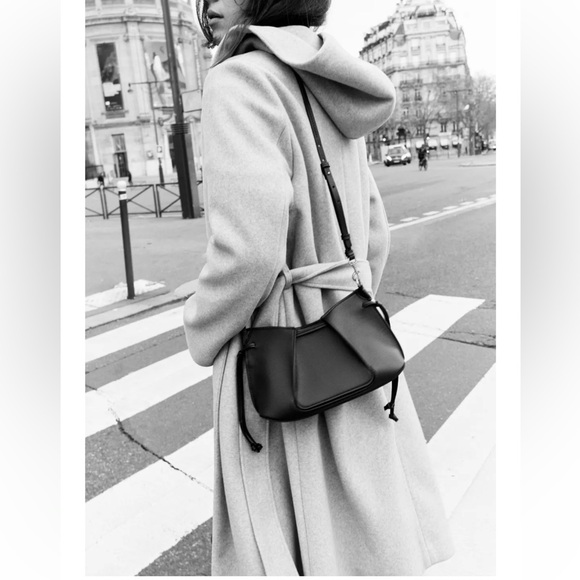 Zara Elegant Brown PLEATED MINI BAG Shoulder Crossbody Bag NWT - Picture 5 of 7